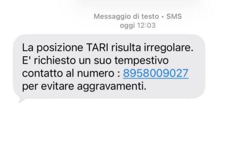 Il messaggio truffa inviato ai cittadini