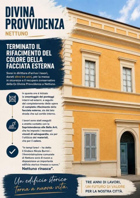La locandina con i dettagli dell'intervento di riqualificazione 