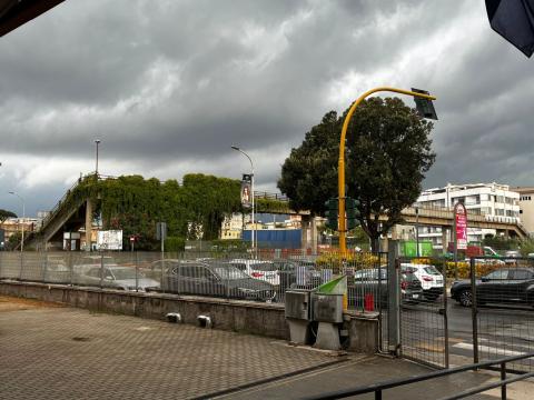L'area cantiere sotto il cavalcavia