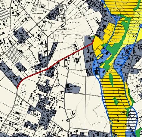 La mappa della zona in cui sono in corso i lavori